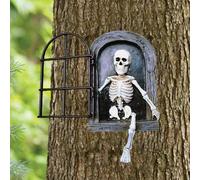 Statue da giardino Halloween Skeleton Out The Door Tree Hugger, Scheletro di Halloween Statua del giardino Tree Hugger Cranio in Resina Scultura dell'Albero Figure di Scheletri per Patio Recinzione
