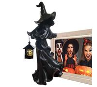 Statue da giardino per esterni, Halloween, messaggero infernale con lanterna, in resina, con luce a LED, per esterni, giardino, , casa, interni, feste, cortile