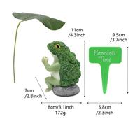 Statue da giardino rane broccoli, rane broccoli che tengono foglia ombrello scul