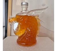 Statue Decanter Whisky, Bottiglia per liquore a forma di drago sputafuoco, intricata, caraffa in vetro ispirata al fantasy, contenitore per liquori divertente e originale