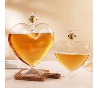 Statue Decanter Whisky, Scultura Di Decanter Per Whisky A Forma Di Cuore Da 18 Once, Artigianato Con Bottiglie Dell'amore, Stazione Di Servizio Emozionale, Regalo Speciale(Large)