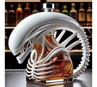 Statue Decanter Whisky, Statua Di Un Mostro Alieno Con Decanter Per Whisky, 3D In Vetro, Ferro E Sangue, Regalo Perfetto Per Gli Appassionati Di Cinema.(White)