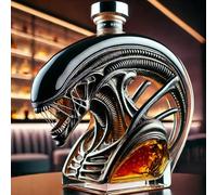 Statue Decanter Whisky, Statua Di Un Mostro Alieno Con Decanter Per Whisky, 3D In Vetro, Ferro E Sangue, Regalo Perfetto Per Gli Appassionati Di Cinema.(Black)
