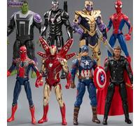 Statue decorative artistiche della serie Marvel, action figure, dimensioni da 4 pollici e 7 pollici, adatte come regali Spider-Man (10 cm),Thor (4 pollici),Uomo Ragno di Ferro (7 pollici),Thanos (10 c