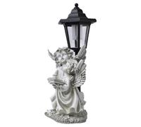 Statue decorative da giardino - Personaggio in resina a energia solare, ornamento tranquillo | Scultura decorativa con angelo esterno con sensore per auto a LED per prato, terrazza, balcone o giardino