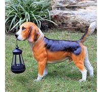 Statue del cucciolo solare da giardino, luci a energia solare per esterni Ornamenti di figurine per cani divertenti, vernice per auto frp, arredamento per prato per animali, illuminazione 8h, l