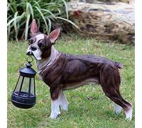 Statue del cucciolo solare da giardino, luci a energia solare per esterni Ornamenti di figurine per cani divertenti, vernice per auto frp, arredamento per prato per animali, illuminazione 8h, l