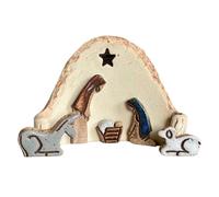 Statue Del Presepe, Figure Della Natività Piccole Decorazione Vassoietti A Livelli, Centrotavola Natale Nascita Di Gesù Per Fotoritocco Stagionale Esposizione Mensola Libreria Altare Chiesa