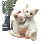 Statue della coppia di gatti per la coppia di gatti creativi interni, ornamenti pastorali dalla resina sintetica, scultura animale da resina sintetica | Figure di gattino in miniatura di re