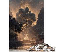 Statue di Buddha Puzzle in Legno 500 Pezzi Adulto Puzzle Regalo Per Amore E Amico Per Gioco Familiare Decorazione Interna Unica Gioco Education Stress Relief 500pcs (52x38cm)