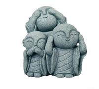 Statue di Buddha sereno Monaco Zen Non vedono il male parlare sentire per una vita armoniosa (B)