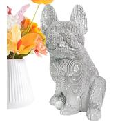 Statue di cane all'aperto, 5,39 x 6,89 pollici in resina figurina francese bulldog per affascinante accento da giardino con dettagli realistici, scultura per animali per il prato da giardino in cortil