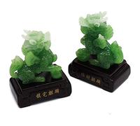 Statue di Chi Lin, Sculture di Chi Lin/Kylin Decorazione della casa Ricchezza Ornamenti fortunati Decor Inaugurazione della casa Congratulazioni, Giallo (Colore : Green)