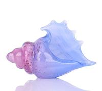 Statue di conchiglia in vetro soffiato a mano, angoli di conchiglia per la casa costiera, sculture di conchiglie in vetro, decorazioni per ufficio in vetro soffiato arte, centrotavola da soggiorno,