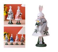 Statue di coniglio di Pasqua Cute Ornament Craft Cezza figurina cartone animato