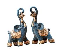 Statue di elefante da 2 pezzi con opera d'arte per la decorazione del