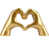Statue di Gesto della Mano Scultura della Statua della Mano A Forma di Cuore, Decorazione della Statua della Resina, Decorazione del Cuore della Casa d'oro, Sculture Astratte del Gesto, Gold