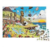 Statue di Moai di Rapa Nui Shuffle Puzzle in Legno Impermeabile Puzzles Da 1000 Pezzi Per Adulti Colorati Giochi Di Puzzle Impegnativi