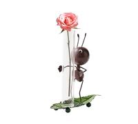 Statue di prato di formiche - Figurina da giardino in metallo da 6 cm per display in terrazza, arredamento del cortile con funzione del supporto della pianta, sculture di formiche per le