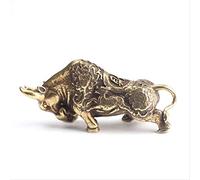 Statue di Rame Ornament Toro Miniature Figurine Artigianato per sculture da scrivania per la scrivania Display Oggetto Decorativo per la Collezione di Arti domestiche