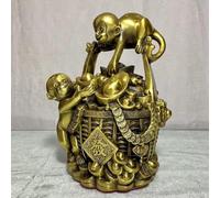 Statue di scimmie in rame puro, zodiaco cinese, guardiane, Feng Shui, ufficio, studio, statuetta da tavolo, decorazione per la casa, regalo di inaugurazione della casa, congratulazioni - Scimmia