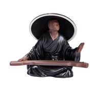 Statue di tè Animale Domestico da tè in Sabbia Viola, Cappello di bambù, Colino da tè Creativo, Filtro da tè, Accessori per Set da tè Zen, Ornamenti per Lo Scarico del tè Animale Domestico da