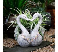 Statue di uccelli da giardino cigno, piante di piante di figura di cigno bianche, ornamenti per decorazioni esterne interne, contenitori per piante per animali, decorazioni per il giardino domestico,