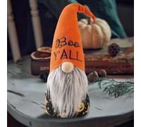 Statue di zucca artificiale di Halloween un vecchio senza volto, inquietante ma adorabile, da tavolo per feste in casa. Lampade Comodino Grigio (Orange, 54x18cm)