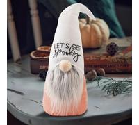 Statue di zucca artificiale di Halloween un vecchio senza volto, inquietante ma adorabile, da tavolo per feste in casa. Lampade Comodino Grigio (White, 54x18cm)