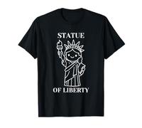 Statue Divertenti di Doodle della Cultura Kawaiiart della libertà Maglietta