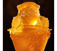 Statue e Figurine, Granchio Feng Shui Seduto sopra Una Perla con Quattro sculture Arowana, Decorazione di Buon auspicio per L'Ufficio Domestico Giallo