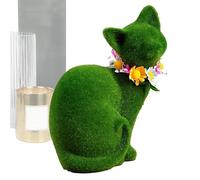Statue e Gatto 'Outdoor Per Jarin | Eco e Jarin In Floccato Verde Simulazione e Schiuma Verde,Corazione e Scultura e Gatto Aorable Outdoor | Per Supporto e Finestra Balcone Prato Portico Casa Corte