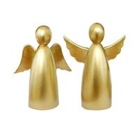 Statue e statuette di angeli | 2 pezzi scultura commemorativa dell'angelo dorato | Decorazione in resina per camera da letto, soggiorno, scrivania, comodino, libreria, bagno, mobile TV | Elegante
