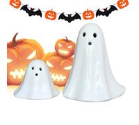 Statue fantasma a LED | horror in ceramica brillante modello di Halloween - casa spaventosa statua fantasma a LED per librerie