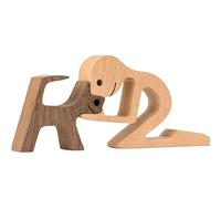 Statue Fatta Per Cani In Legno A Mano, Statua Della Famiglia Per Gatti Per Cani In Legno, Figurine Dell'Arredamento Degli Scaffali, Scultura Per Animali, Statua Del Memoriale Per Animali Domestici,A5