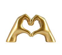 Statue gestite manuali Statue a forma di cuore Scultura, decorazione delle statue in resina, decorazione del cuore di casa oro, sculture gestite a mano astratte matrimoni e regali di San Valentino