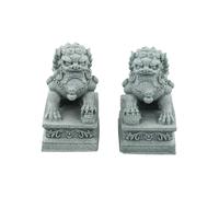 Statue Leone Guardiano per la Ricchezza Coppia Cani Fu Foo in arenaria di buon a