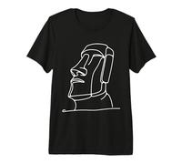 Statue Moai Linework Appassionati Archeologia Maglietta Premium