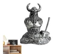 Statue nordiche,Statue nordici in resina,Figura in resina mitologia norrena, Busto di Statua del Dio del Tuono - da Tavolo piccolo da 5,7 pollici, decorazione scandinava per scritto