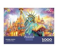 Statue of Liberty with A Book Puzzle Da 1000 Pezzi Dreamy Landmark Building Elemento Essenziale Per Le Serate Di Giochi in Famiglia, Adulti E Bambini 52x38cm/1000pcs