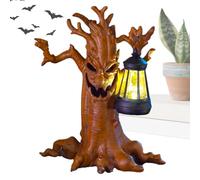 Statue per albero di Halloween, spaventose statue da giardino con luci solari, decorazioni esterne spettrali per vacanze, sentieri, portico, cortile, prato, patio, feste interne ed esterne, casa