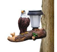 Statue per esterni, Statua di Aquila per esterni, Decorazione murale con scultura di aquila realistica - Luce da giardino ad energia solare, Illuminazione automatica, Luce solare per Aquila