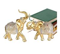 Statue per la decorazione della casa, statuetta a forma di elefante, decorazione per la casa, 1 paio di statuette in resina del sud-est asiatico, ricordo creativo per comodino, giardino, sentiero