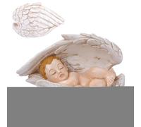 Statue Presepe | Piccola Statua Decorativa,Bambino Gesù Dormiente in Resina con d'Angelo per Vetrina Scrivania Comodino Tavolino