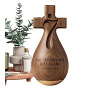 Statue Religiose Fedeli - Arte Cattolica | Croce A Goccia | Statuetta Religiosa In Legno Realizzata A Mano | Decorazione Da Scrivania Per Scrivania, Libreria, Devozione Quotidiana, Festa, Casa, Camera