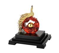 Statue Soprammobile Statuine Decorazione Ornamento di Fenice d'oro Statua di Pavone 3D Decorazione in Lamina d'oro 24 Carati Statuette in Miniatura Decorazioni per La Casa