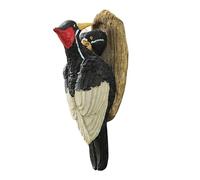 Statue Uccelli da Esterno,Picchio in Resina per Tronchi d'Albero | Figura Animale in Resina in Posa da Alimentazione Decorazione da Esterno per Prato Cortile Fattoria Ingresso Sentiero