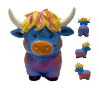 Statue Yak Artigianale - Arredamento Rustico Delle Mucche Highland | Ornamento Di Figura Del Bestiame In Resina Artigianale | Adorabile Ornamento Del Bestiame Ideale Per La Decorazione Della Casa Per