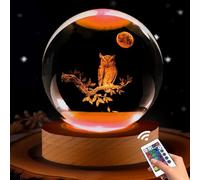 Statuetta 3D a forma di gufo con telecomando, 8 cm, decorazione per camera da letto, regalo di compleanno di Natale per donne, bambini, ragazze e ragazzi
