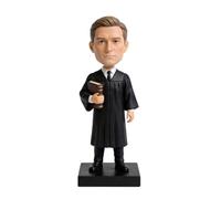 Statuetta 3D personalizzata del giudice Bobblehead, statuetta personalizzata in argilla polimerica fatta a mano con libro di legge, decorazione da scrivania per giudice, compleanno, pensionamento